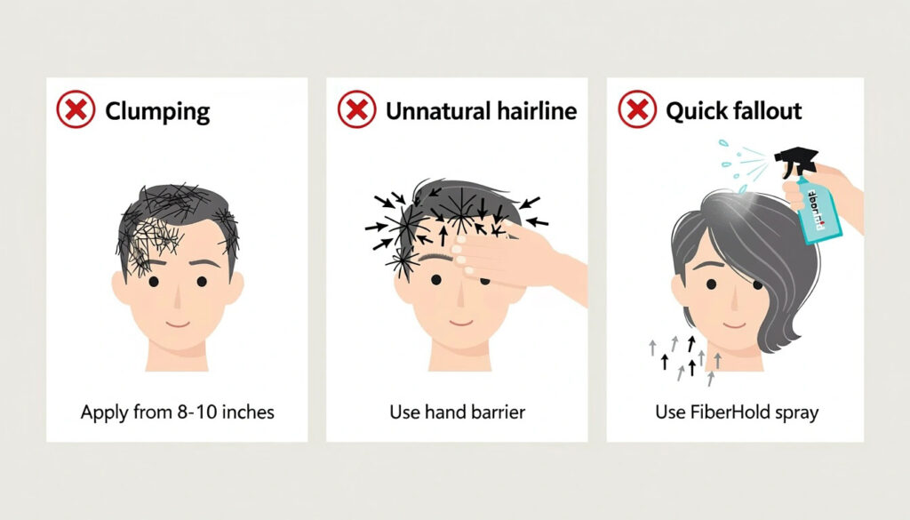 Common Toppik problems and solutions including clumping, unnatural hairline, and fallout