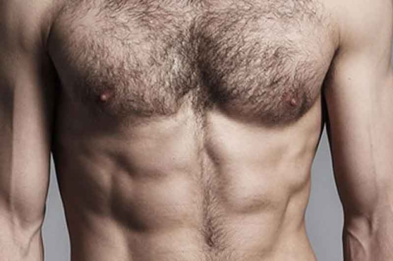 Man's body hair, chest hair