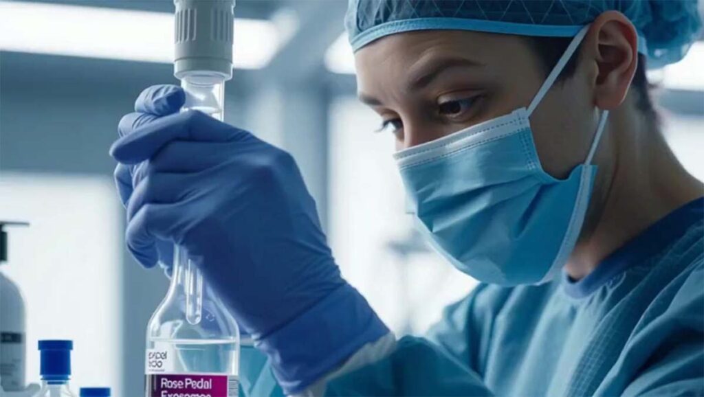 Surgeon prepares Exosomes treatment